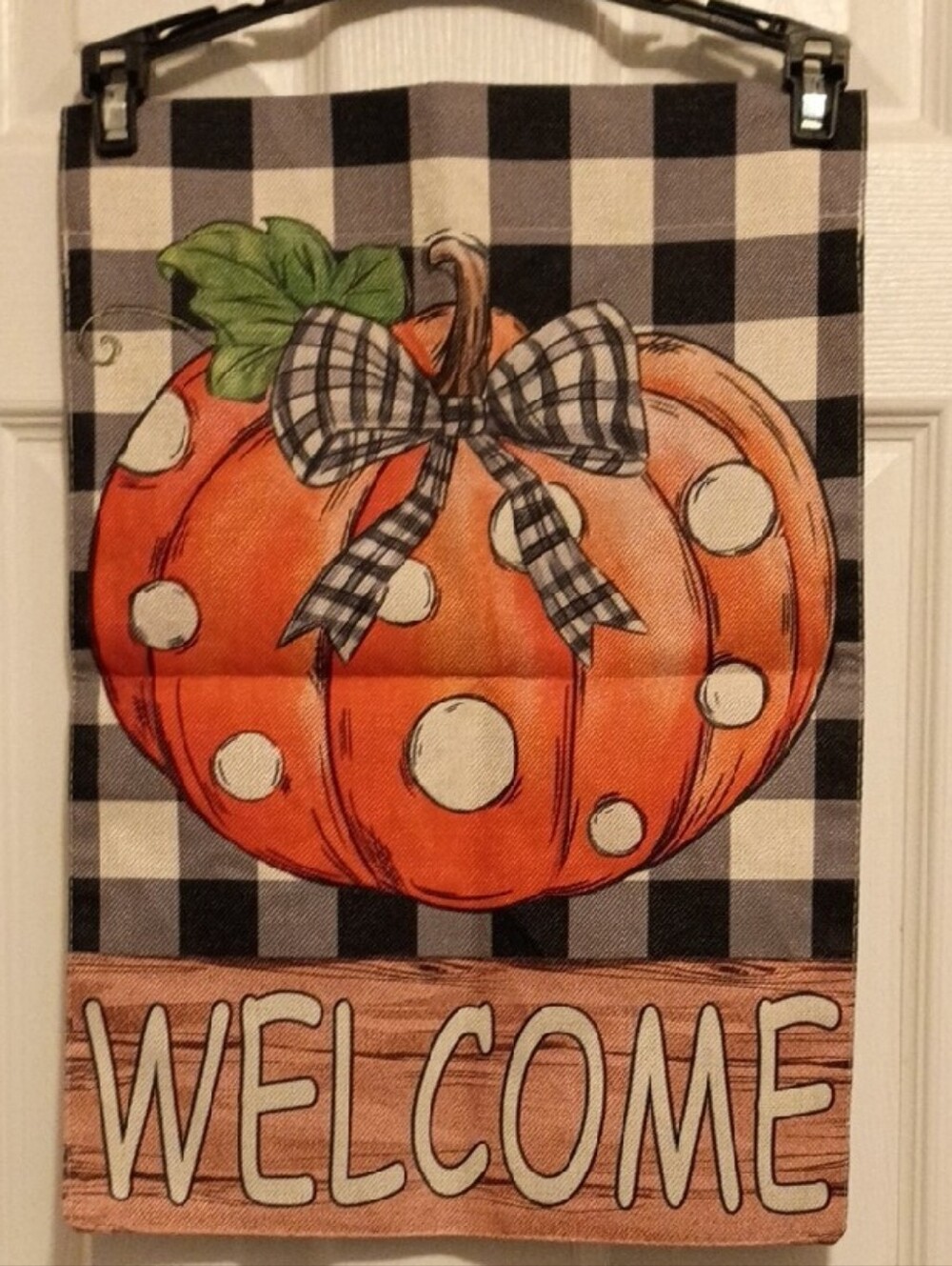 Welcome Pumpkin Garden Or Wall Flag Sign - Orange Pumpkin Home Decor 18X12.5 - Picture 3 of 3